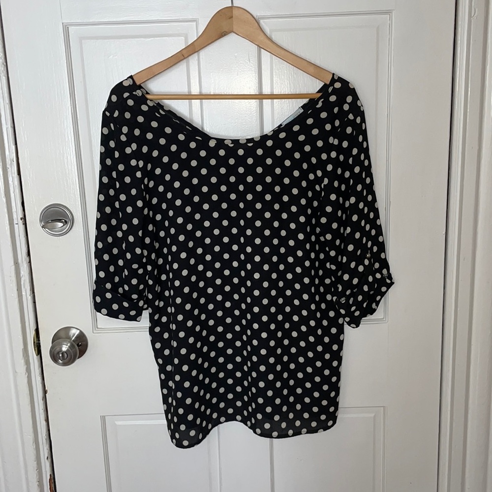 Black & white polka dot blouse